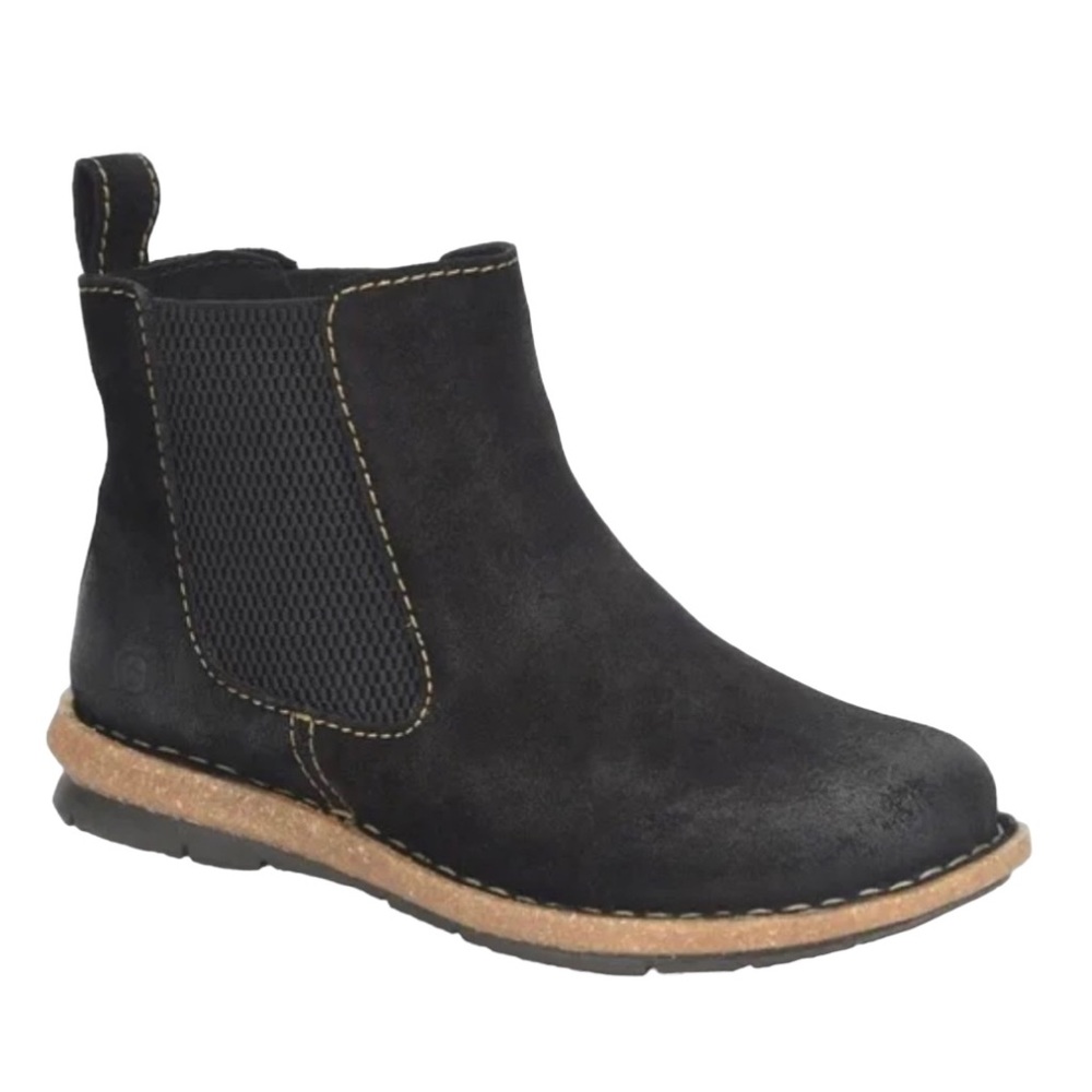 BORN TALYN Black Distressed Leather Boots Women’s Size 7.5